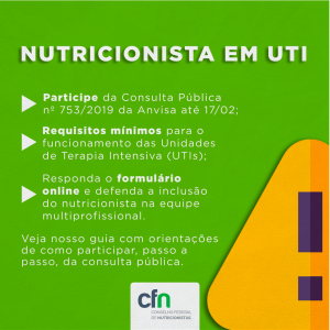 insta 42 300x300 Anvisa: Consulta pública pode apontar necessidade do nutricionista na UTI