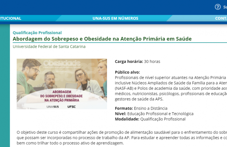 CGAN/MS oferece cursos de qualificação profissional sobre obesidade