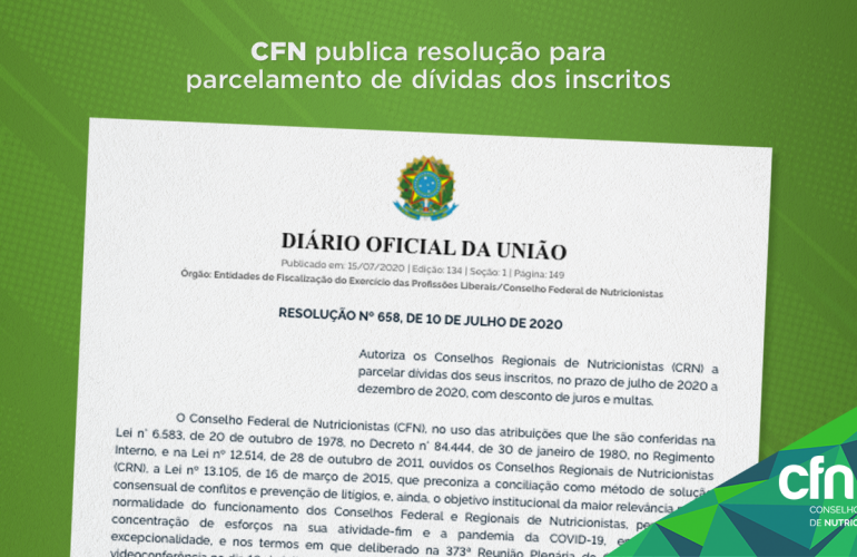 CFN publica resolução para parcelamento de dívidas dos inscritos