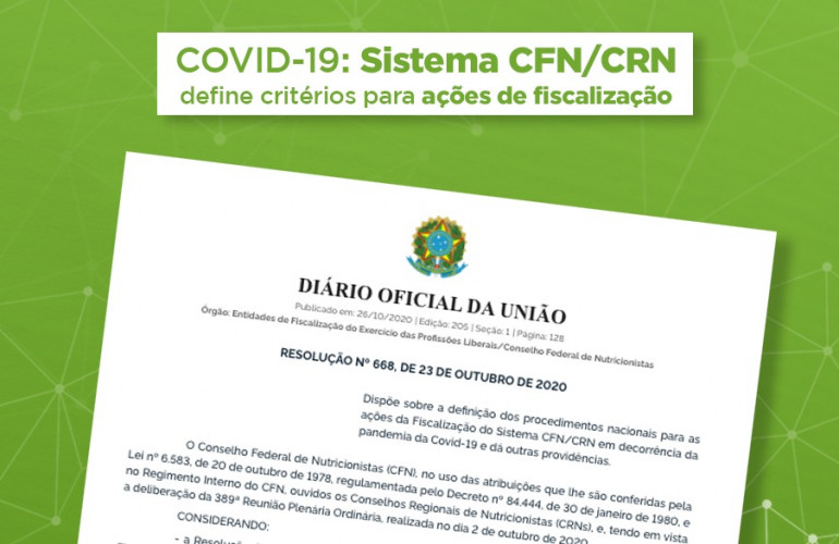 COVID-19: Sistema CFN/CRN define critérios para ações de fiscalização