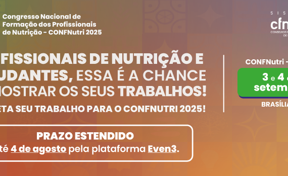 Prazo para submissão de trabalhos no CONFNutri 2025 é prorrogado até 4 de agosto